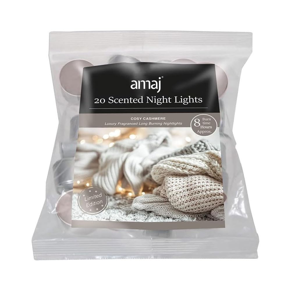 OnlineStreet Scented Tealight Votive Candles Pack - Wax Tarts in Different Assorted Refreshing Fragrances with 8 Hours Burning Time (Cozy Cashmere)