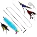 The Giddy Kitty 5 Pack Assorted Cat Feather Toy with Small Bells and Extra Long 33 Inch Wand- Interactive Teaser for Exercising Kitten or Cat