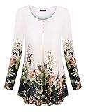 Miagooo Women's Long Sleeve Round Neck Layered Chiffon Flowy Blouse Top