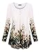 Miagooo Women's Long Sleeve Round Neck Layered Chiffon Flowy Blouse Top