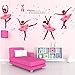 Alrens 74 x 38 Inch DIY Decor Lovely Ballet Girl Art Wall Stickers for Kids Rooms Home Decor Wall Decals Flower Bedroom Decor Butterfly Decoration Stickers Mural
