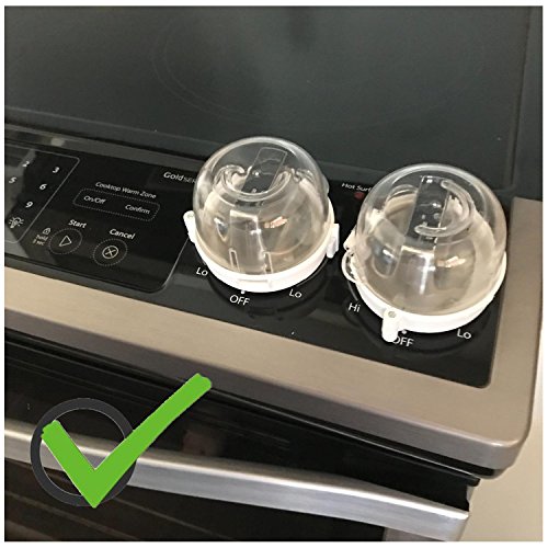 Oven & Stove Knob Covers :: Upgraded Version Clear View Easy Set-up Universal Design by Hombae :: Baby Child Toddler Kitchen Safety (2 PCs Set)