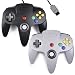 2xClassic N64 Controller,kiwitata Retro Wired N64 Gamepad Controller Joystick for N64 Video Console Games System Black+Gray primary