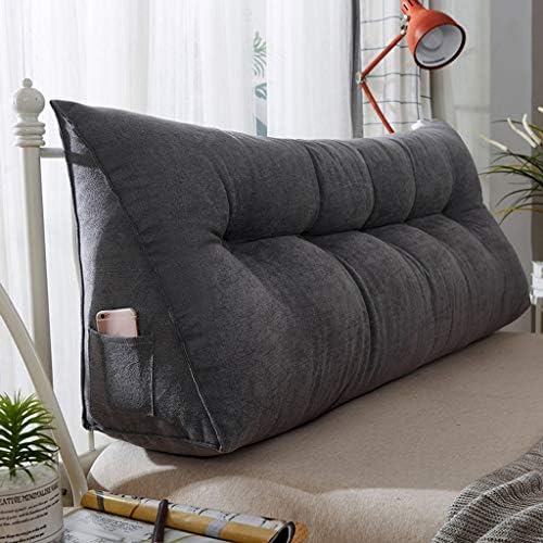 Triangular Reading Pillow,Big Soft Reading Pillow Triangle Back Cushion Pillow Headboard Back Cushion Wedge Pillow Cushion daybed Sofa Bed Office Chair-Velvet-Light gray-L120Cm