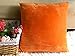 Sykting 18 x 18 Pillow Covers Set of 2 Square Cotton Super Soft Short Plush Light Orange