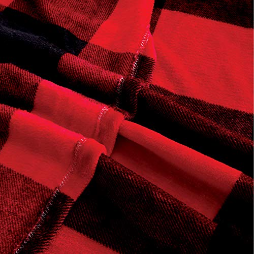 Red Black Buffalo Plaid Throw Blanket Sofa Couch Bed Plaid Checker Blanket Lightweight Cozy Plush Throw All Season Blanket (60\