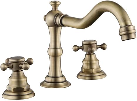 Jpcdking Waschtischarmaturen All-Kupfer-Split-Drei-Loch-Becken heißen