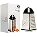 Oliver & Kline Stainless Steel Box Surface Glide Technology 4-Sided Cheese Grater and Vegetable Slicer with Storage Container Set