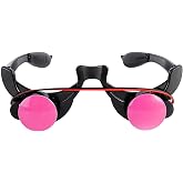 Clobeau Glowing Red Eyes Glasses Grim Reaper Halloween Costume LED Light up Glasses Clown Party Scary Phantom Cosplay Red Glowing Eye