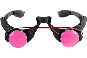 CLOBEAU Grim Reaper Halloween LED Glasses Clown Party Scary Phantom Costume Black Cosplay Set with Glowing Red Eye Glasses Scythe Clown Glass Red Glowing Eyes