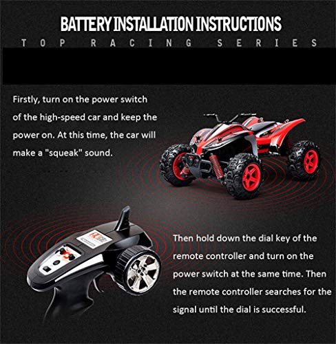 Gbell 40km/h High Speed Off Road RC Racing Motorcycle Cars Car Kit - 1/24 Scale 2.4G 4WD Remote Control Buggy Race RC Car Truck Toys Birthday Gifts for Kids Boys Girls 8+ & Adults (Red)