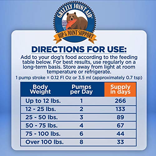 Grizzly Joint Aid for Dogs Liquid Hip and Joint Support (Extra Strength