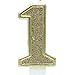Birthday Party Sparkling Chic Glitter Number Cake Candle (1, Champagne Gold)