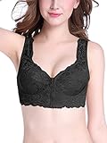 Intimate Portal Melody Front Zippered Wireless Pocketed Leisure Bra Black 36C 38A 38B