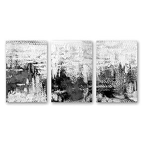 Canvas Wall Art Original Design Abstract Ink Style Painting Artwork for Home Prints Framed - 16"x24" x 3 Panels