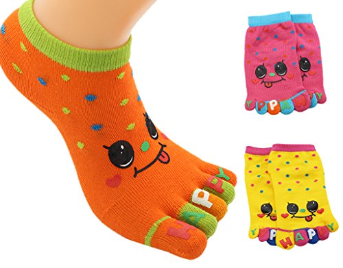 BONAMART Funny Slipper Toe Socks, For Kids Girls 3-5 Years Old