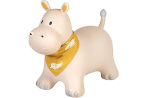 Kindsgut Bouncy Animal Hopper Hippo for Children, Designed in Germany, Playful and Modern Colors, air Pump Included, Indoors and Outdoors