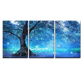 Fairy Tree in Mystic Forest x3 Panels