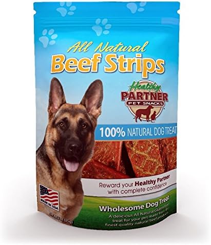 Healthy Partner Pet Snacks All Natural Beef Strips, 6-Ounce Bags, 4-Pack