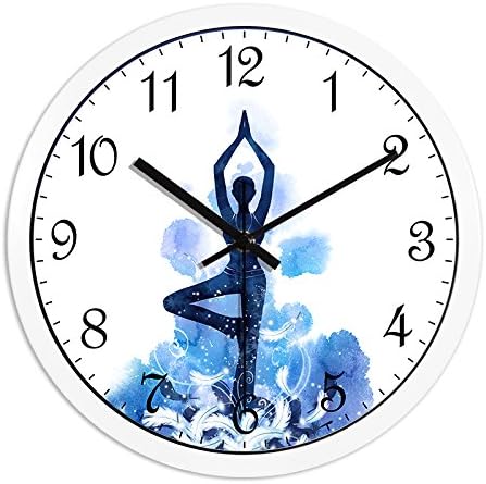 Jedfild Gym yoga studio modern art deco wall clock mute-Table creative clock, 12-inch (30.5 cm) diameter ,H328 black-white metal box