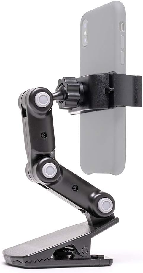 Qlippy clamp and Stand for Mobile Phones and Devices - Standard Spring Mount - Black