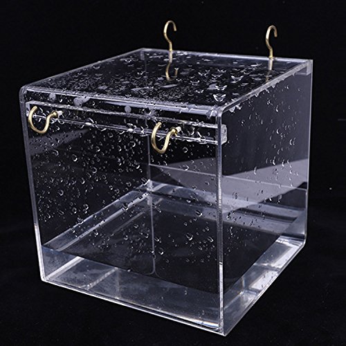 image for Kangkangk Cube Bird Bathtub Bath Shower Box Bowl with Hooks Cage Acces