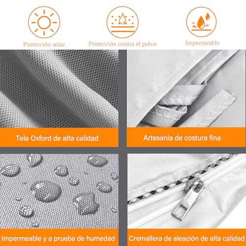 KIROGILY Funda para Lavadora, Funda de Lavadora y Secadora Resistente A Los Rayos UV, al Polvo y al Agua, Cubre Lavadora Ajustable con Almohadillas Antivibración de 4 Piezas y Dos bolsas para lavadora