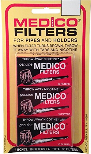 Medico Filters for Pipes and Holders 3 Boxes of 10 Filters (Total 30 Filters)