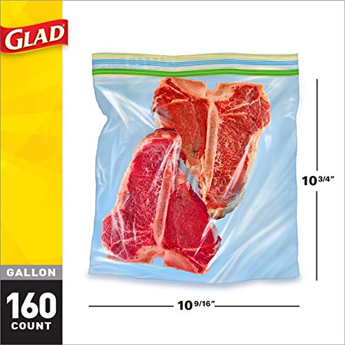 GLAD Zipper Freezer Storage Plastic Bags, Gallon Bags, OntheGo Snack