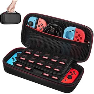 Younik Case voor NS Switch/Switch OLED, Upgrade-Versie Harde Draagtas Met Grotere Opslagruimte voor 19 Spelcassettes en…