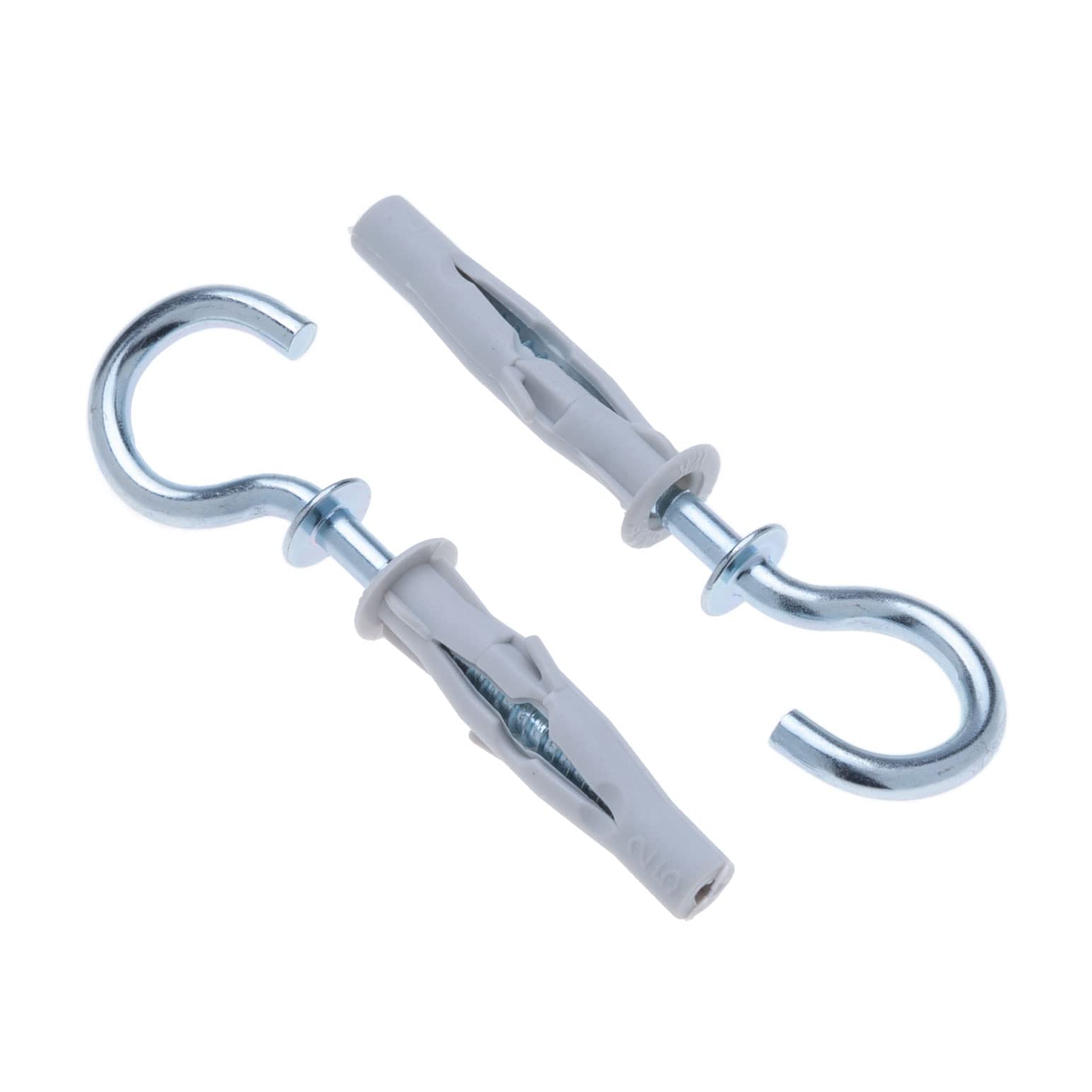3.5x65mm Half Ring Eye Hook Screw with Plastic Dowel, 6x35mm Wall Plug, Self Tapping Round Hook Screws with Anchor for Concrete, Drywall, Brick, Plaster, Stone, Ceiling (Pack of 10)