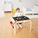 TOP BRIGHT Wooden Art Easel for Kids Art Table with Storage, Easel Desk for Toddler Adjustable