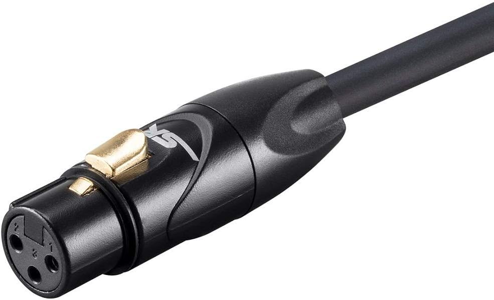 Monoprice 104752 Premier Series XLR Male to XLR Female - 10Ft - Black - Gold Plated | 16AWG Copper Wire conductors [Microphone & Interconnect]: Home Audio & Theater