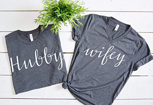 Hubby Wifey shirts, Wifey Hubby Shirts, Honeymoon shirts, Hubby Wifey t-shirt set,Couples Shirts Bride shirts, Groom Shirts,BOTH UNISEX TOP