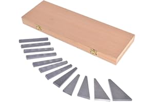 findmall 12Pcs Accuracy Angle Block Set Machinist Tool Angle Gauge Block 1/4°- 30°Lathes Milling Ground Gauge Angle Gage Inspection Block Set