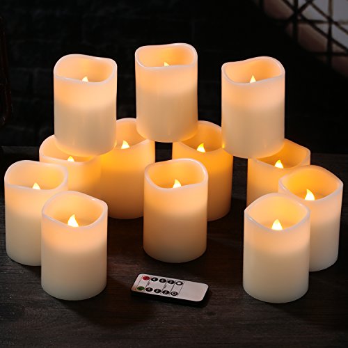 image for dongxing Flameless Candles Flickering LED Candles Set of 12 (D:3