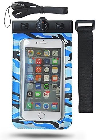 H2NO DyBags Universal Waterproof Cell Phone Carrying Case for Apple iPhones, Samsung Galaxy and Other Similar Sized Devices IPX8 Certified to 100' Lanyard and Armband Included