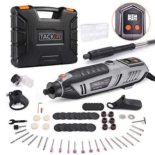 TACKLIFE 200W Rotary Tool Kit with LCD Display 4 Attachments Including