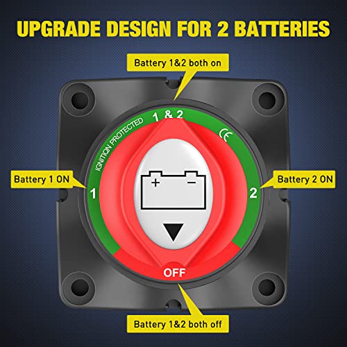 Nilight Battery Switch 12BothOff 12V 24V 48V 600A High Current Heavy