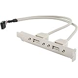 Motherboard Cable to 2-Port USB 2.0 Rear Panel Bracket Host Adapter