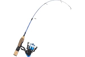 Sougayilang Ice Fishing Rod, Portable Rubber Cork Handle Ice Fishing Pole, 2-Piece Spinning Ice Fishing Combos Tackle for Wal