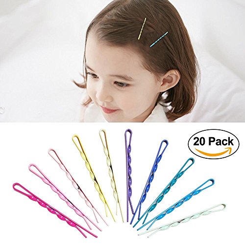 SUPOW Hair Clip Bobby Pin Cute Girls Headwear Edge Clip Clamps, Hairpin Hair Accessories, Colorful and Simple, 2" Set of 20 Multicolor
