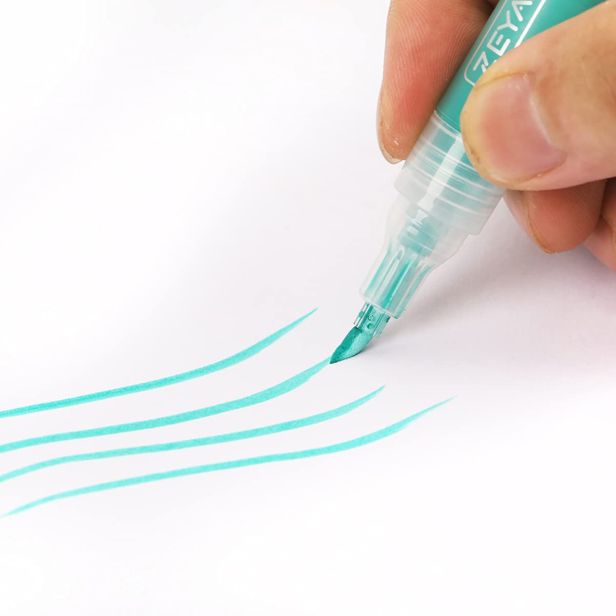 ZEYAR Acrylic Paint Pens Brush Tip, Valve-action Structure, Waterproof Ink, Writes on Paper, Rock, Rubber, Ceramics, Wood, Glass and more, Patented Product (12 Classic Colors)