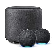 Stereo Pair Starter Kit | 2 Echo Dot (4th Gen) + Echo Sub, Charcoal