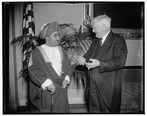 Reproduced 8 x 10 Photo of: Vice President Greets Sultan Of Muscat And Oman. Washington, D.C., March 5. How Congress Works, When It Does, Was Explained To The Sultan Of Muscat 1937 Harris & Ewing a74