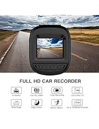 Jeemak Dash Cam 1080P Mini Cámara de Coche 120° Gran Angular Lente Salpicadero Cámara Conducción Grabadora de Vídeo WDR, Grabación de Bucle, Detección de Movimiento y Sensor G, Negro