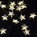 Windpnn Solar String Lights Outdoor, Solar Powered Star Lights, 30ft 50LED 8 Modes Waterproof Christmas String Lights for Gardens Patio Landscape Xmas Tree Decorations(Warm White)