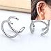 Jovivi Men's Surgical Steel Non- Pierced Clip On Earrings Fake Ear Cartilage Cuff Ear Ring, 1pair