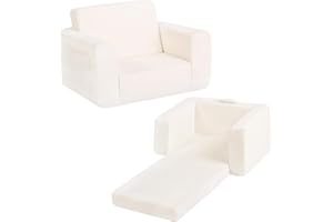 Welnow 2-in-1 Kids Sofa Chair, Convertible Toddler Chair Flip Out Children Sofa Chair Folding Kids Play Sofa with Side Pockets & Removable Cover Armrest Chair for Girl or Boy
