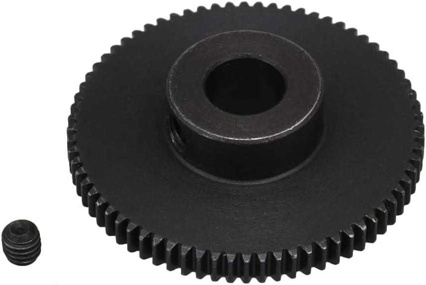 CNBTR 0.5 Module Top Screws Gear Gear 72 Teehth 8mm Inner Diameter 45# Steel Spur Pinion Blak